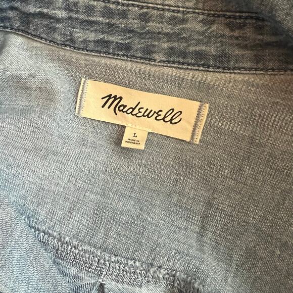 Madewell Denim Side-Tie Shirt in Aurea Wash size large - Picture 8 of 10